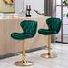 Mercer41 Dafny Swivel Adjustable Height Bar Stool Upholstered/Velvet/Metal in Green | 18.4 W x 17.32 D in | Wayfair