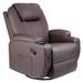 Ebern Designs Xavier-Troy 31" Wide Faux Leather Manual Glider Home Theater Recliner w/ Massager Faux Leather/Water Resistant in Brown | Wayfair