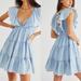 Free People Dresses | Free People Tiered Undone Mini Dress | Color: Blue | Size: L