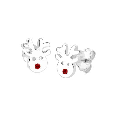 Elli Ohrringe Kinder Rentier Kristalle 925 Silber Rot Damen Image
