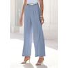 Palazzohose LASCANA, Damen, Gr. 46, N-Gr, blau (hellblau), Stoff, Obermaterial: 64% Polyester, 32% Viskose, 4% Elasthan, unifarben, modisch, figurumspielend lang, Hosen, im Business-Look, elegante Anzughose mit Taschen, Topseller