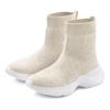 Sneaker LASCANA "Sock Boot", Damen, Gr. 38, beige, Obermaterial: 100% Textilmaterial. Futter: 100% Textilmaterial. Decksohle: 100% Textilmaterial. Laufsohle: 100% Synthetik, unifarben, casual, Schuhe, elastisches Material, Slipper, Boot,...