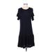 H&M Casual Dress - DropWaist Crew Neck Short sleeves: Black Print Dresses - Women's Size X-Small