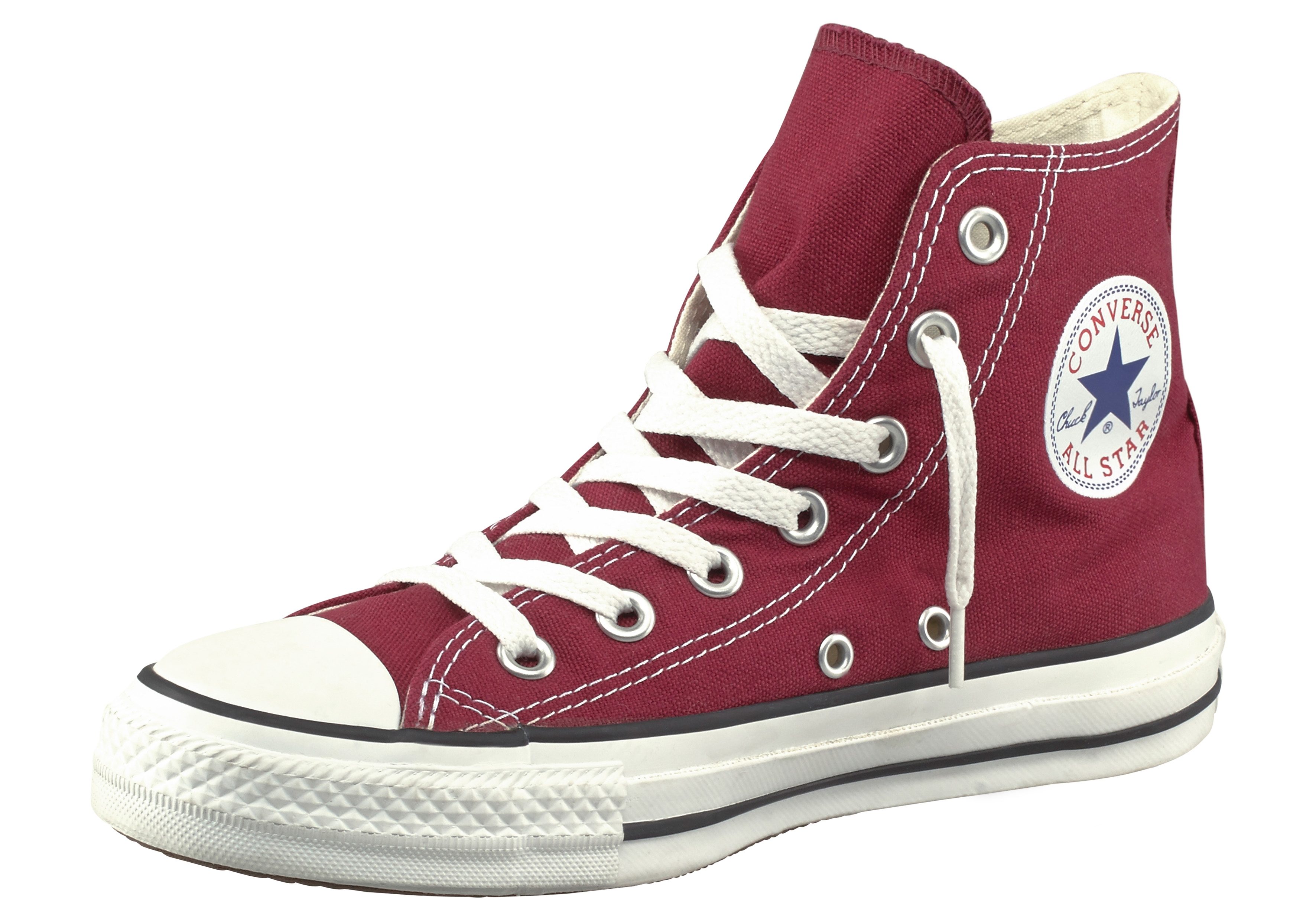 Sneaker CONVERSE "Chuck Taylor All Star Hi", Gr. 37,5, rot (maroon), Textil, Schuhe Damenschuh Freizeitschuh Skaterschuh Herrenschuh Canvassneaker Sneaker, Topseller