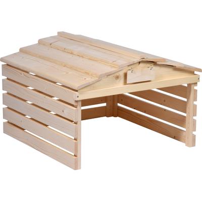 Mähroboter-Garage DOBAR, beige (natur), B:78,5cm H:52,5cm T:74cm, Holz, Mähroboterstationen, mit abnehmbarem Dach, Ficht