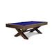 Nixon Billiards Crissycross 8' Pool Table in Brown Wash Solid Wood in Blue | 32 H x 102 W x 58 D in | Wayfair crissycrossbrownwasheuroblue