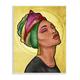 Stupell Industries Glamour Woman Portrait Fashion Cosmetics & Headwrap by Marcus Prime - Graphic Art on Canvas in Yellow | Wayfair af-947_wd_10x15