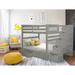 Harriet Bee Tena Solid Wood Standard Bunk Beds w/ Stairway & 2 Under Bed Drawers in Gray | 69.5 H x 59 W x 103.25 D in | Wayfair