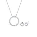 Elli - Kreis Geo Circle Kristalle 925 Silber Schmuck-Set Damen