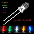 Kit de diodes lumineuses LED super lumineuses rondes 5 couleurs rouge vert bleu jaune blanc