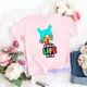 T-shirt imprimé dessin animé pour enfants t-shirts Kawaii pour tout-petits t-shirts roses pour