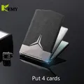 Porte-cartes en aluminium antimagnétique pour femmes et hommes porte-cartes de crédit Rfid en cuir