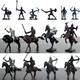 Ensemble de jeu Knight & Horses pour hommes figurines de l'armée jouets de soldat 3 amarans 28