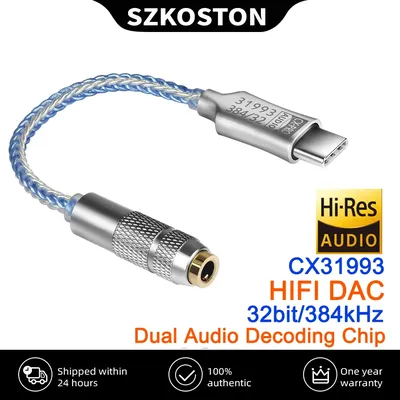 Adaptateur audio USB Type C vers 3.5mm radiateur HiFi CX31993 sauna amplificateur de téléphone