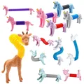 Tubes Pop d'Animaux de Dessin Animé pour Entraînement à la Motricité Fine Jouets Sensoriels