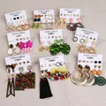 LATS-Ensemble de Boucles d'Oreilles en Perles Acryliques pour Femme Bijoux Bohème à la Mode Goutte