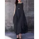 ZANZEA-Robe bouffante monochromatique pour femme robe maxi élégante robe vintage robe éducative