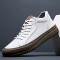 Mocassins en cuir véritable pour hommes chaussures de style haut de gamme à lacets plats bateau