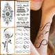 Tatouages Temporaires Extron Noirs pour Femme et Fille Faux Autocollant Réaliste Fleur de Soleil