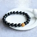 Bracelets en pierre d'onyx noir naturel pour hommes et femmes bijoux porte-bonheur cadeaux pour