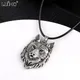 Collier pendentif tête de loup tibétain en argent 1 pièce créatif amulette Animal mode bijoux