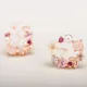 Boucles d'Oreilles en Perles et Clip pour Femme et Fille Bijoux Simples Élégants Fleur Rose