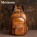 MOTAORA-Mini sac à dos rétro en cuir véritable pour hommes sacs à dos multifonctions sacs de