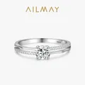 Ailmay – bagues de luxe en argent Sterling 925 Double Iine en Zircon transparent pour femmes