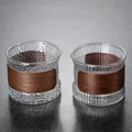 Tasse à café en verre isolée anti-brûlure tasse à boire petit porte-gobelet brochure dégustation