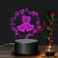 Lampe LED 3D en forme de cœur romantique en acrylique luminaire décoratif d'intérieur idéal pour