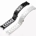 Bracelet de montre en céramique pour montre Armani bracelet ceinture noir bouton papillon blanc