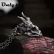 Breloques Viking Dragon crâne pendentif collier hommes mode Biker Rock Punk bijoux Antique rétro