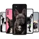 Coque en TPU avec chien bouledogue français coque noire pour Samsung A51 A71 A53 A72 A52 A42