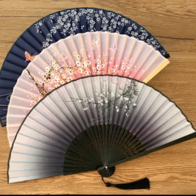 Éventail pliant de style rétro pour femme motif japonais grill rétro cadeau artisanal décoration
