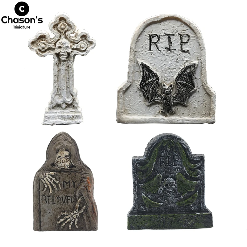 Mini pierres tombale RIP, crânes, bricolage, cercueil de cimetière, décoration Miniature d
