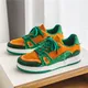 Baskets basses en toile orange pour hommes chaussures de skateboard à plateforme baskets