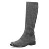 Schlupfstiefel CAPRICE, Damen, Gr. 42, XS-Schaft, grau (dunkelgrau), Textil, unifarben, klassisch, Schuhe, Blockabsatz, Langschaftstiefel in klassischer Linie, XS Schaft