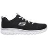 Sneaker SKECHERS "GRACEFUL - GET CONNECTED", Damen, Gr. 41, schwarz-weiß (schwarz, weiß), Textil, sportlich, Schuhe, Freizeitschuh, Halbschuh, Schnürschuh in Schuhweite G (weit)