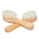 Peigne en laine naturelle pour bébé brosse en bois pour enfants brosse à cheveux pour nouveau-né