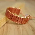 Bracelet rond en cuir de bohème pour hommes et femmes bracelet breloque perlée de grès bracelet