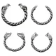 Bracelet tibétain en argent fait à la main pour homme manchette Viking personnalisable loup