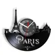 Horloge murale vintage de Paris pour salon décor à la maison français disque vinyle rétro montre