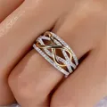 Extron Love Gold Coussins Rings for Women Cubic Wedding Rings CZ Crystal Jewelry 2 tons Fashion