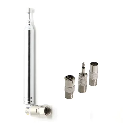 Antenne télescopique d'intérieur Radio FM 10 sections 75 Ohm Unbal de Type F prise mâle avec