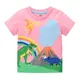 T-shirts d'été en coton pour filles imprimé de dinosaures roses à la mode vêtements pour bébés