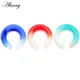 Alisouy – boucle d'oreille ronde en forme de C dégradé verre poids extenseur bouchon