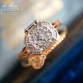 LAMOON – bagues Vintage en argent Sterling 925 pour femmes bijoux en Vermeil doré élégant motif