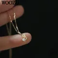 WOOZU-Collier à breloques en argent regardé 925 pour femme pendentif elfe mignon étoile douce