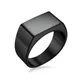 Bague en acier inoxydable pour hommes Style Simple noir doré argent bague carrée breloque