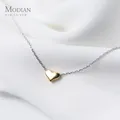 Modian – collier avec pendentif en forme de cœur pour femmes chaîne Simple couleur or argent